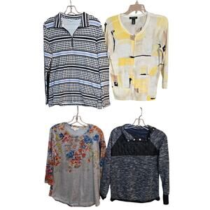 Women's Medium 8 10 Tops Shirts Blouses Sweaters Wholesale Bulk Lot of 4 M